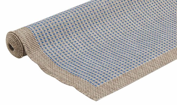 Blauw Outdoor en indoor vloerkleed, karpet en tapijt Palma