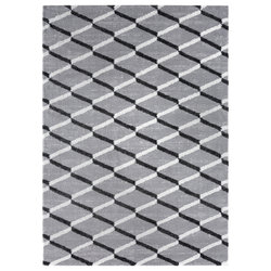 Modern vloerkleed grijs 3305