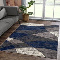 Vintage vloerkleed Borneo blauw 1692