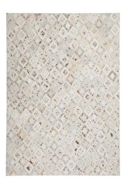 Lederen vloerkleed Denise Ivoor met metaalfolie