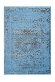 Vintage vloerkleed Madras blauw met 3D effect